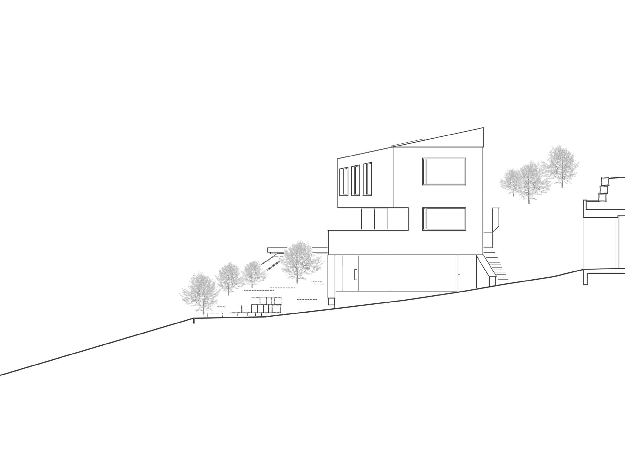 Südostfassade – Anbau 2022 (Familie Sonderegger – nicht ausgeführt)
