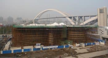 Baustelle Schweizer Länderpavillon Ende 2009 (Foto: August Keller)